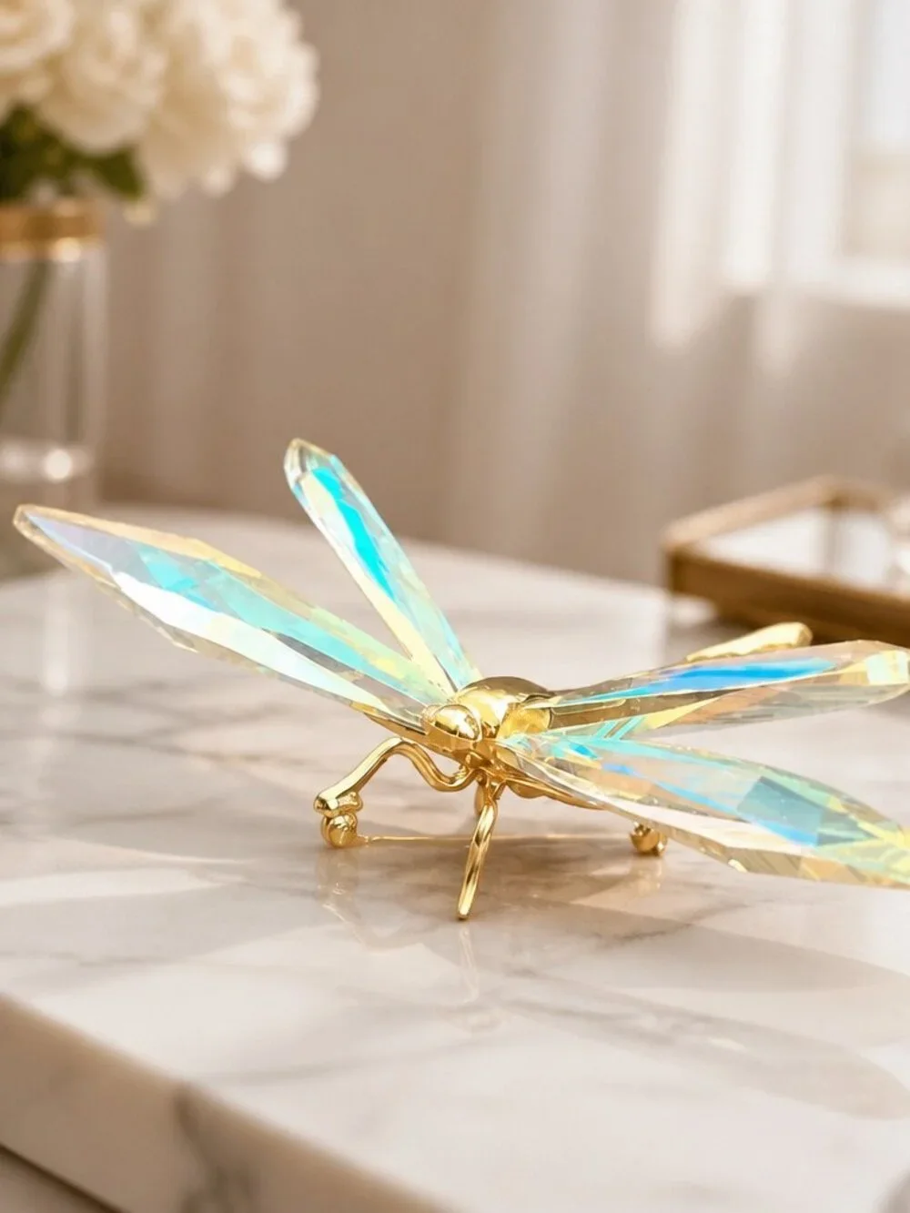 Swarovski Daniel Swarovski Paris Paradise Crystal Dragonfly Brooch Figurine Gold